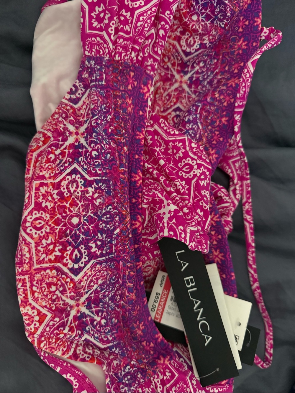 La Blanca Pink & Purple Paisley Bandeau Bikini Set